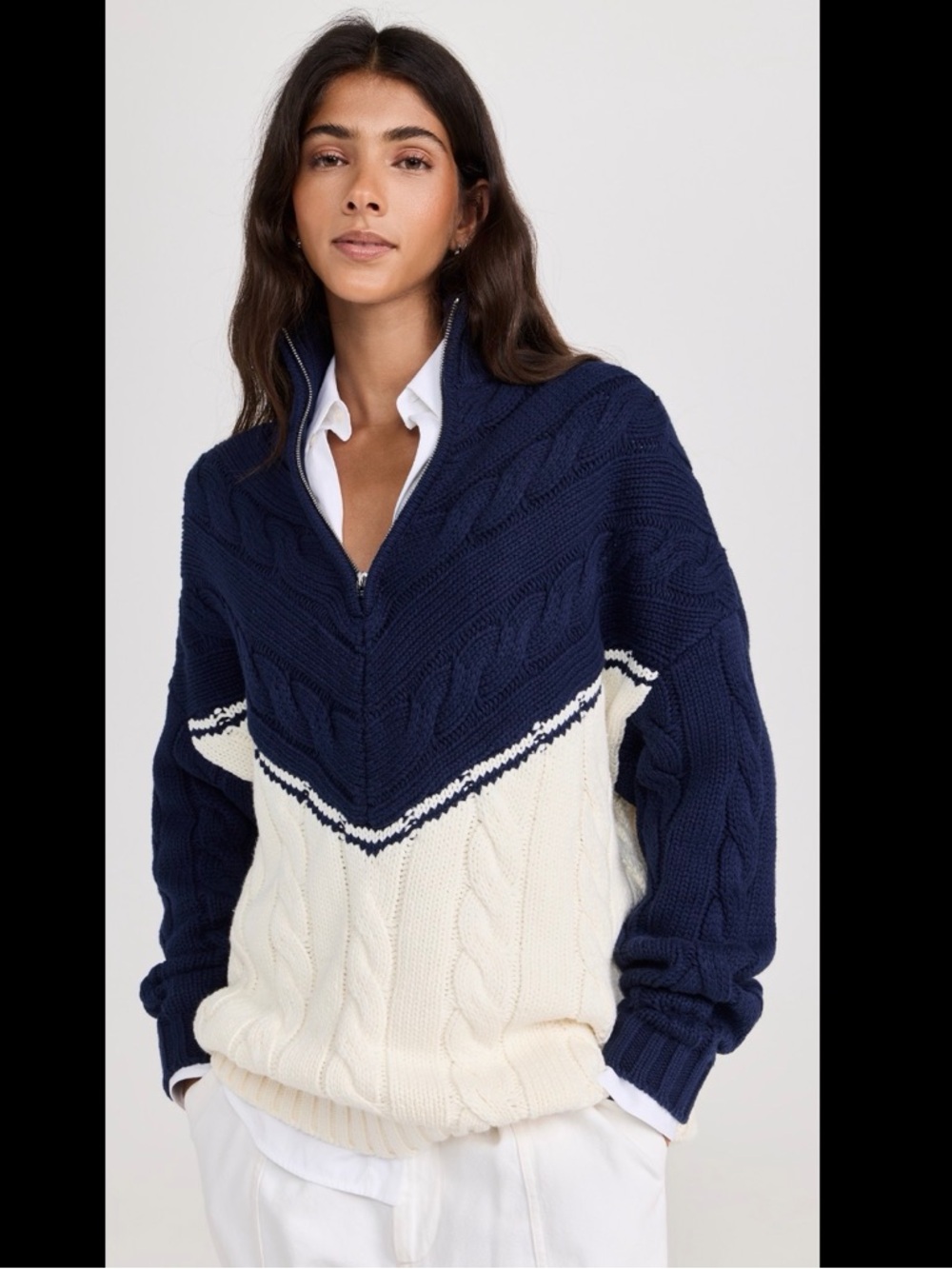 Staud Hampton Cable Knit Sweater